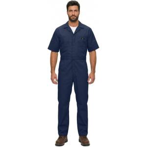 Natural Uniforms Mens Short Sleeve Zip Up Coverall, Stain and Wrinkle Resistant (Hunter Green, Medium)(Navy Tall)