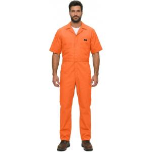 Natural Uniforms Mens Short Sleeve Zip Up Coverall, Stain and Wrinkle Resistant (Hunter Green, Medium)(Orange Tall)