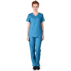 Natural Uniforms Women’s Mock Wrap Scrub Set(Teal)