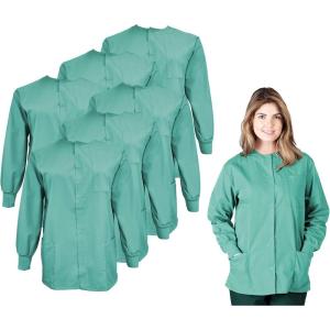 Natural Uniforms Women’s Scrub Warm Up Jacket Pack of 6 Set(Surgical Green)