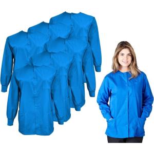Natural Uniforms Women’s Scrub Warm Up Jacket Pack of 6 Set(True Royal Blue)
