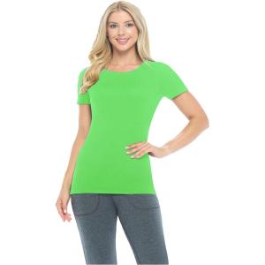 Natural Uniforms Women’s Short Sleeve Round-Neck T-Shirt Under Scrub(Lime Green)