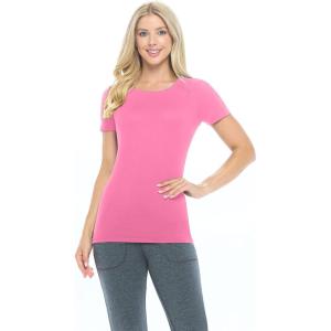 Natural Uniforms Women’s Short Sleeve Round-Neck T-Shirt Under Scrub(Neon Pink)