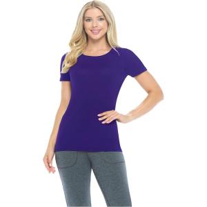 Natural Uniforms Women’s Short Sleeve Round-Neck T-Shirt Under Scrub(Purple)