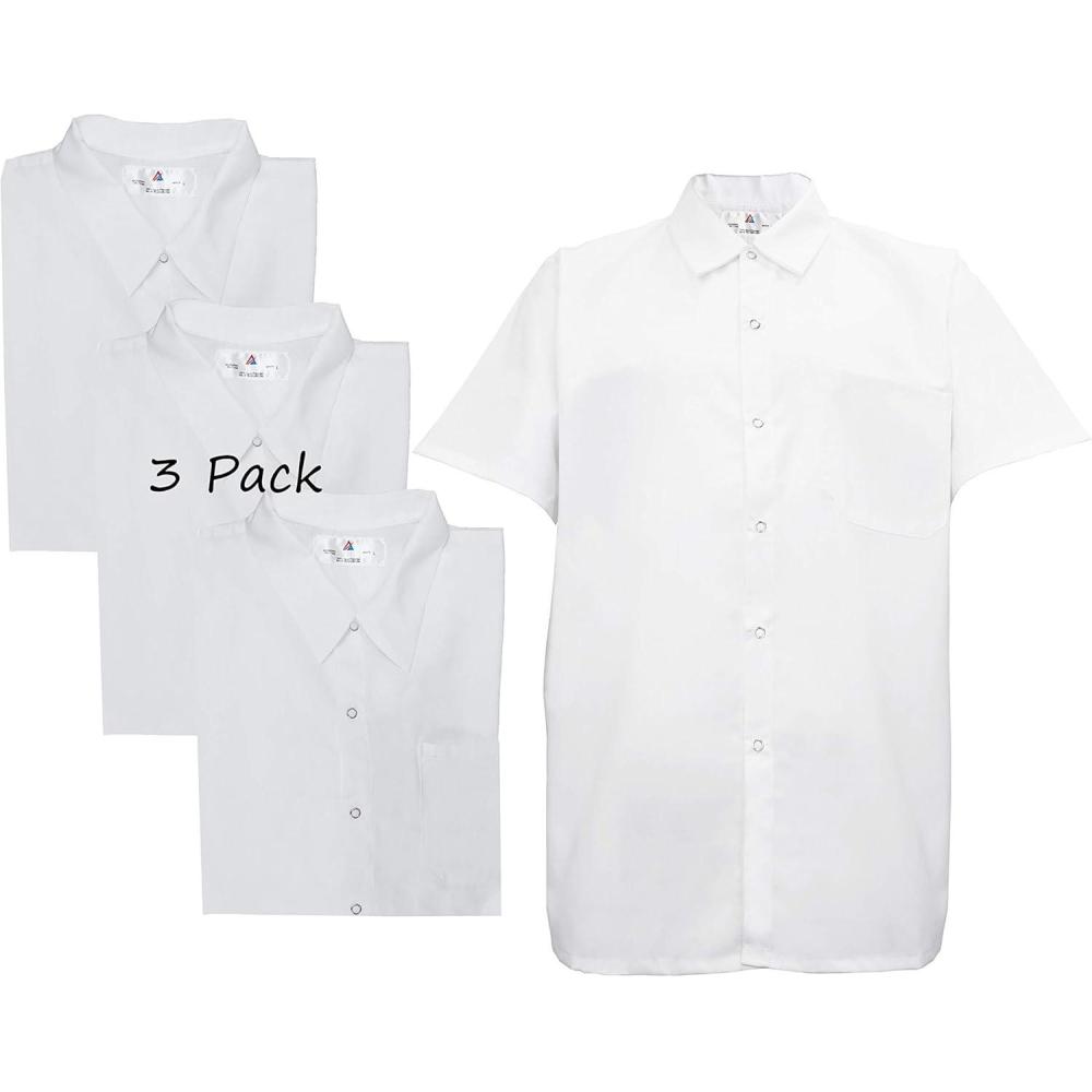 imageNatural Uniforms Mens Kitchen Basic Cook Shirt Short Sleeve White3