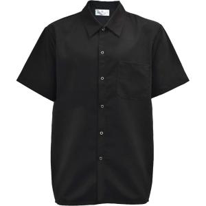 Natural Uniforms Men’s Kitchen Basic Cook Shirt Short Sleeve(Black)