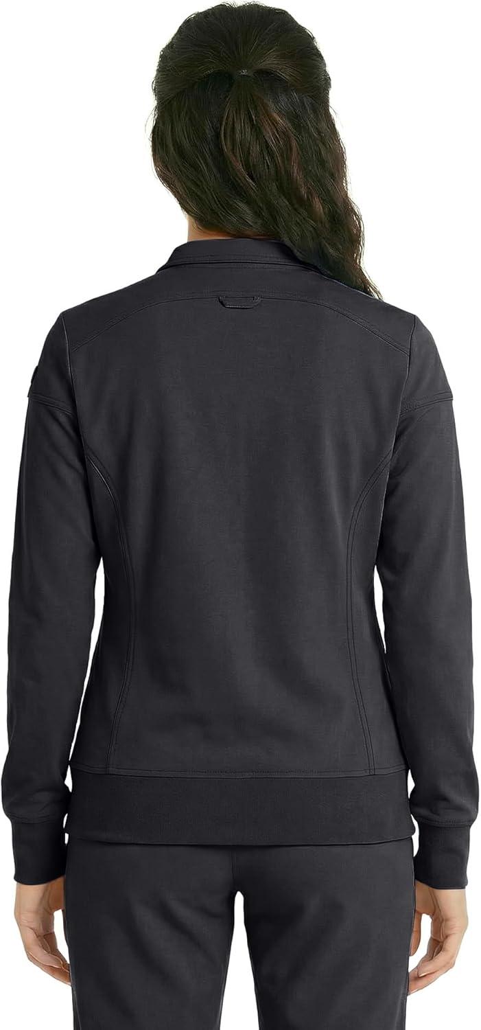 imageNatural Uniforms Womens ZipFront WarmUp Jacket 4Way Stretch MoistureWicking Contemporary FitMedical Scrubs JacketBlack