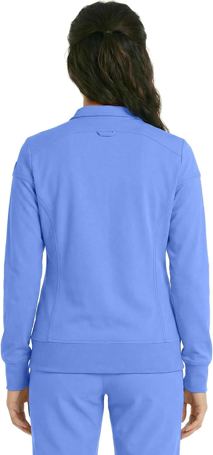 imageNatural Uniforms Womens ZipFront WarmUp Jacket 4Way Stretch MoistureWicking Contemporary FitMedical Scrubs JacketCeil Blue