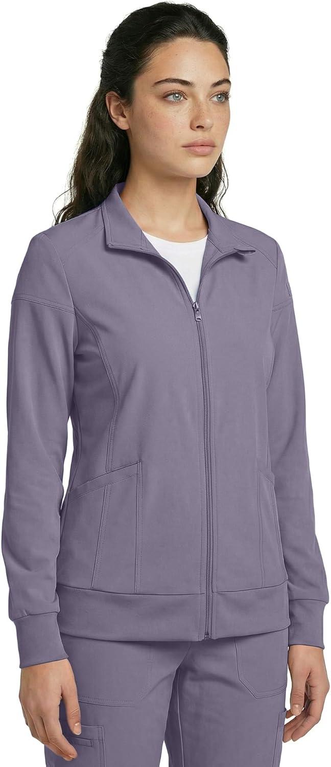 imageNatural Uniforms Womens ZipFront WarmUp Jacket 4Way Stretch MoistureWicking Contemporary FitMedical Scrubs JacketCharcoal
