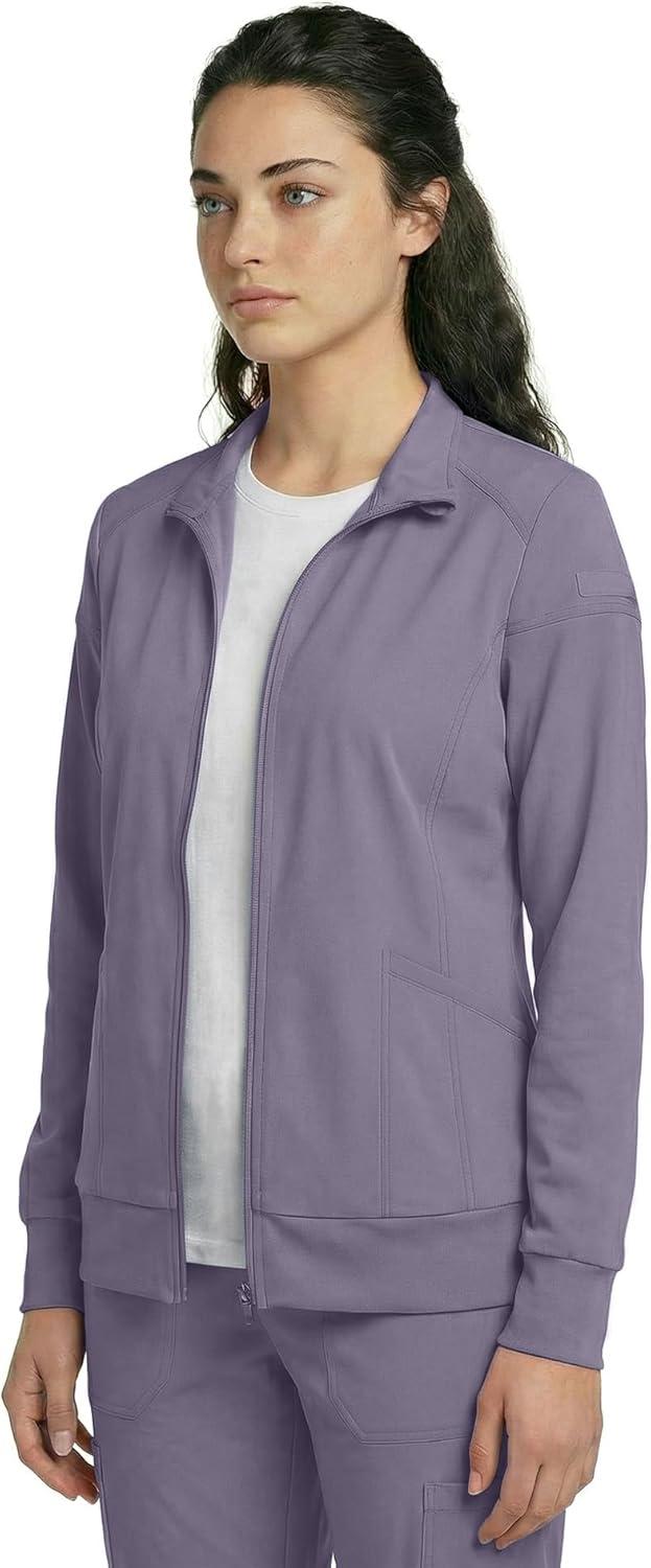 imageNatural Uniforms Womens ZipFront WarmUp Jacket 4Way Stretch MoistureWicking Contemporary FitMedical Scrubs JacketCharcoal