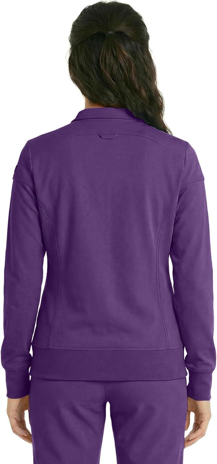 imageNatural Uniforms Womens ZipFront WarmUp Jacket 4Way Stretch MoistureWicking Contemporary FitMedical Scrubs JacketEggplant