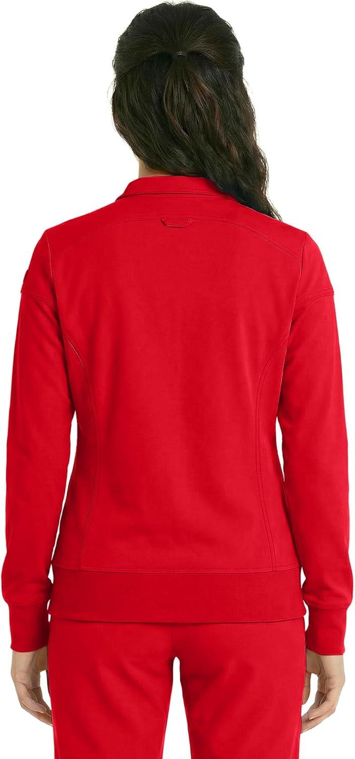 imageNatural Uniforms Womens ZipFront WarmUp Jacket 4Way Stretch MoistureWicking Contemporary FitMedical Scrubs JacketRed