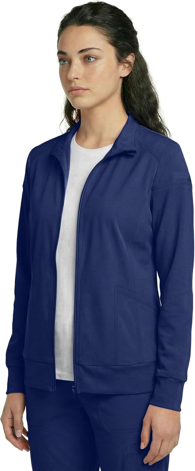 imageNatural Uniforms Womens ZipFront WarmUp Jacket 4Way Stretch MoistureWicking Contemporary FitMedical Scrubs JacketTrue Navy Blue