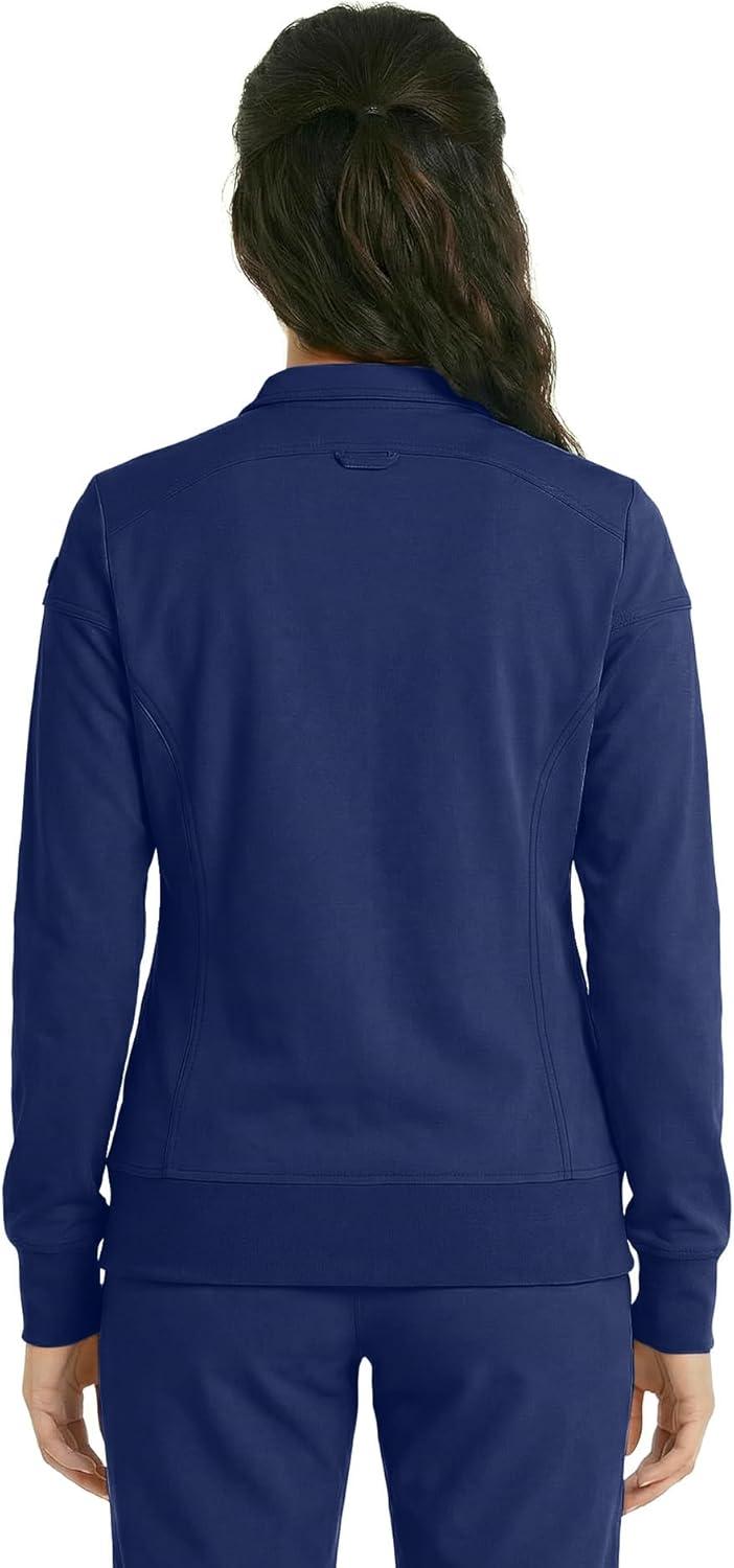 imageNatural Uniforms Womens ZipFront WarmUp Jacket 4Way Stretch MoistureWicking Contemporary FitMedical Scrubs JacketTrue Navy Blue