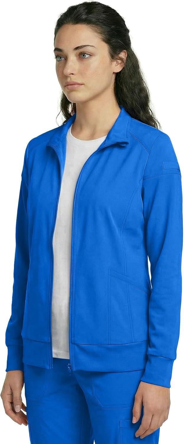 imageNatural Uniforms Womens ZipFront WarmUp Jacket 4Way Stretch MoistureWicking Contemporary FitMedical Scrubs JacketTrue Royal Blue