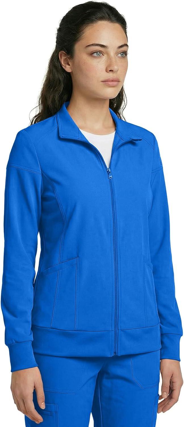 imageNatural Uniforms Womens ZipFront WarmUp Jacket 4Way Stretch MoistureWicking Contemporary FitMedical Scrubs JacketTrue Royal Blue