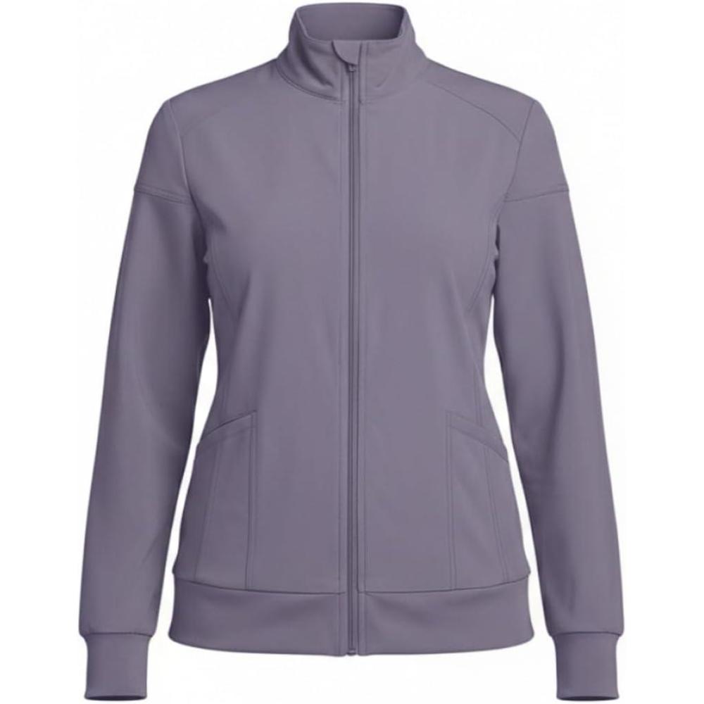 imageNatural Uniforms Womens ZipFront WarmUp Jacket 4Way Stretch MoistureWicking Contemporary FitMedical Scrubs JacketCharcoal