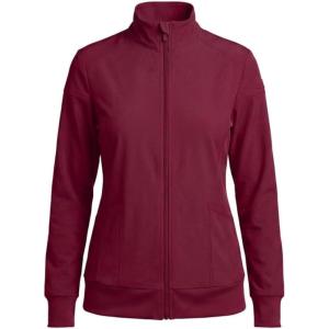 Natural Uniforms Women’s Zip-Front Warm-Up Jacket – 4-Way Stretch, Moisture-Wicking, Contemporary Fit–Medical Scrubs Jacket(Burgundy)