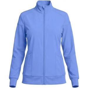 Natural Uniforms Women’s Zip-Front Warm-Up Jacket – 4-Way Stretch, Moisture-Wicking, Contemporary Fit–Medical Scrubs Jacket(Ceil Blue)