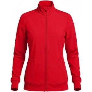 Natural Uniforms Women’s Zip-Front Warm-Up Jacket – 4-Way Stretch, Moisture-Wicking, Contemporary Fit–Medical Scrubs Jacket(Red)