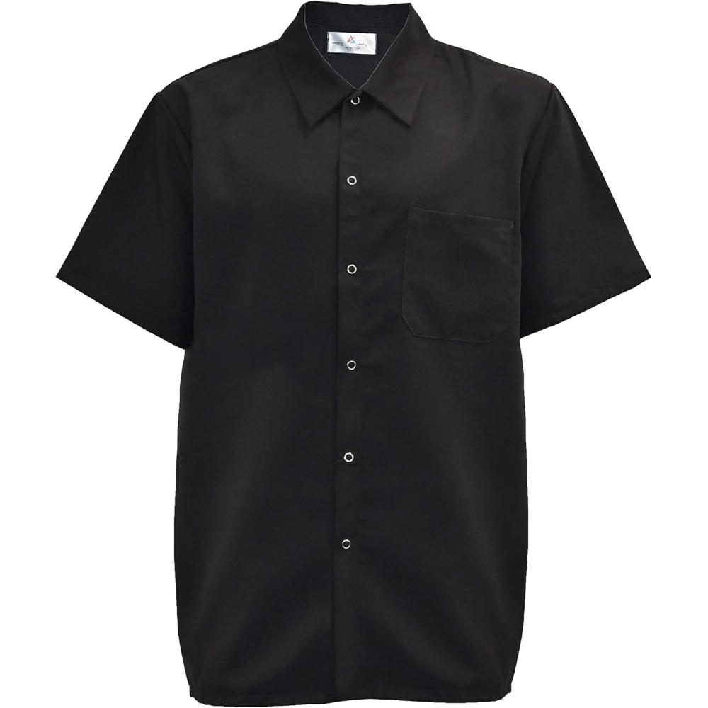 imageNatural Uniforms Chef Utility Shirt Short SleevePerfect for Chefs Cooks and Kitchen StaffBlack