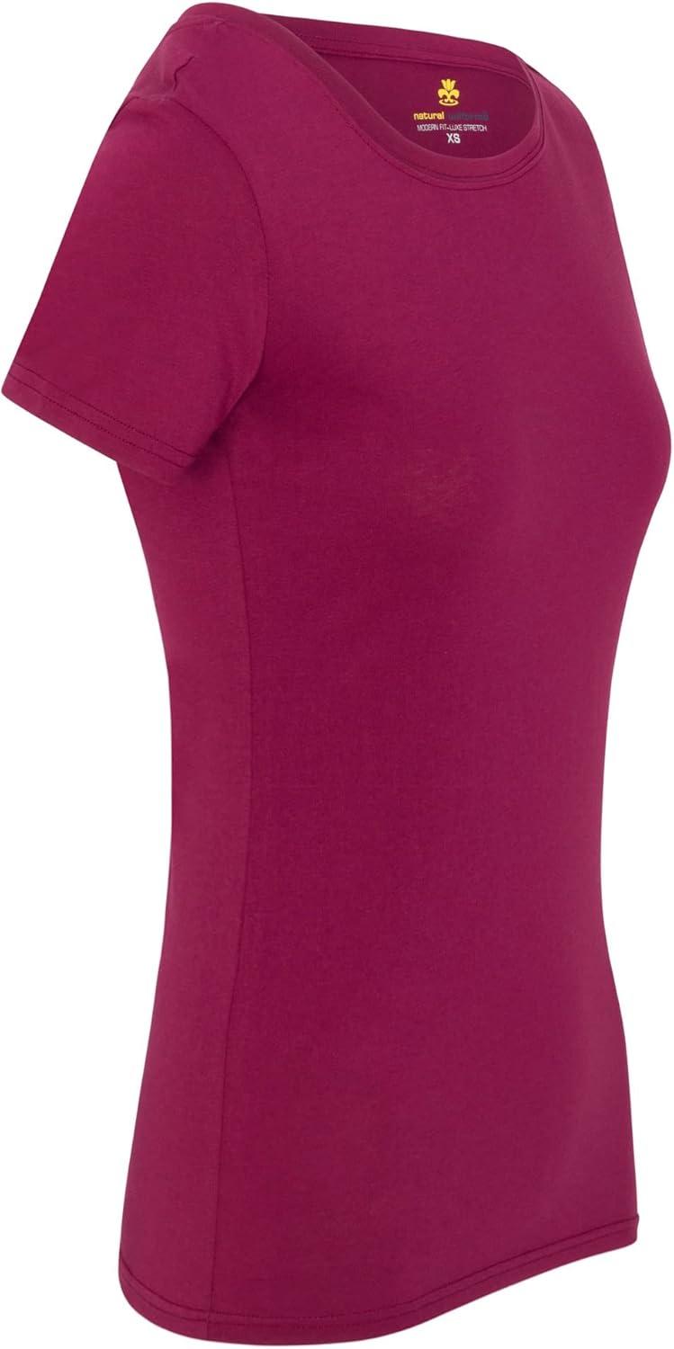 imageNatural Uniforms Womens Short Sleeve Underscrub TShirt Cotton Blend Scrub Base Layer for Nurses amp Medical ProfessionalsBurgundy