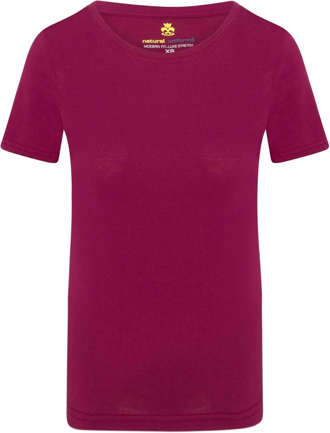 imageNatural Uniforms Womens Short Sleeve Underscrub TShirt Cotton Blend Scrub Base Layer for Nurses amp Medical ProfessionalsBurgundy