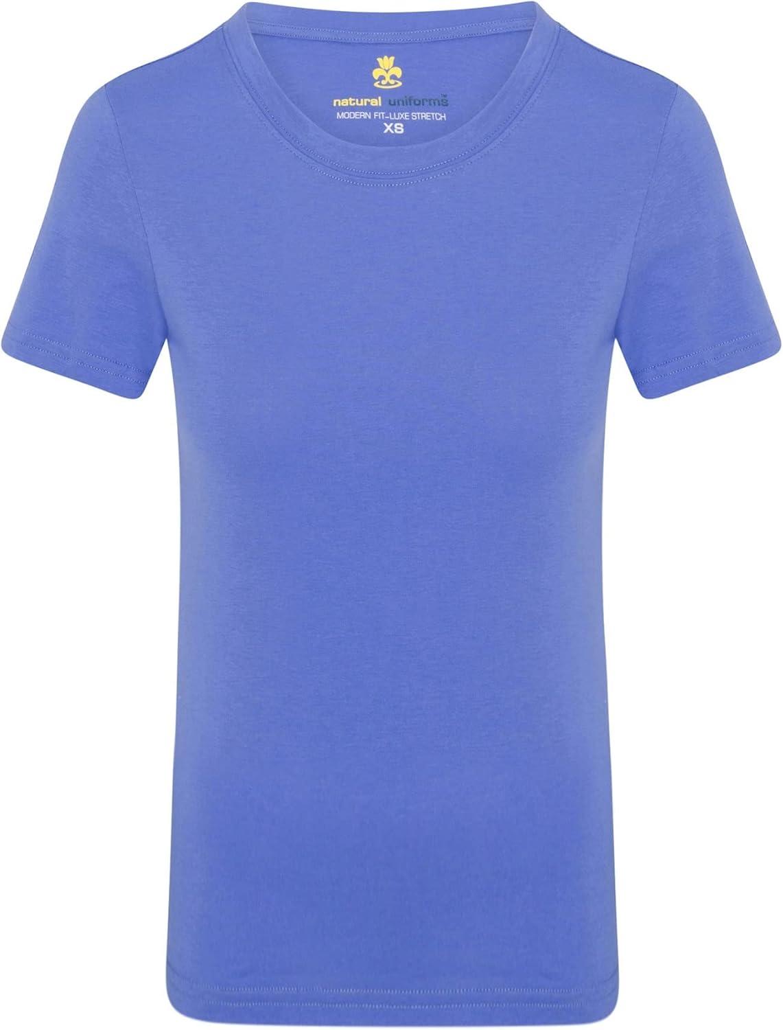 imageNatural Uniforms Womens Short Sleeve Underscrub TShirt Cotton Blend Scrub Base Layer for Nurses amp Medical ProfessionalsCeil Blue