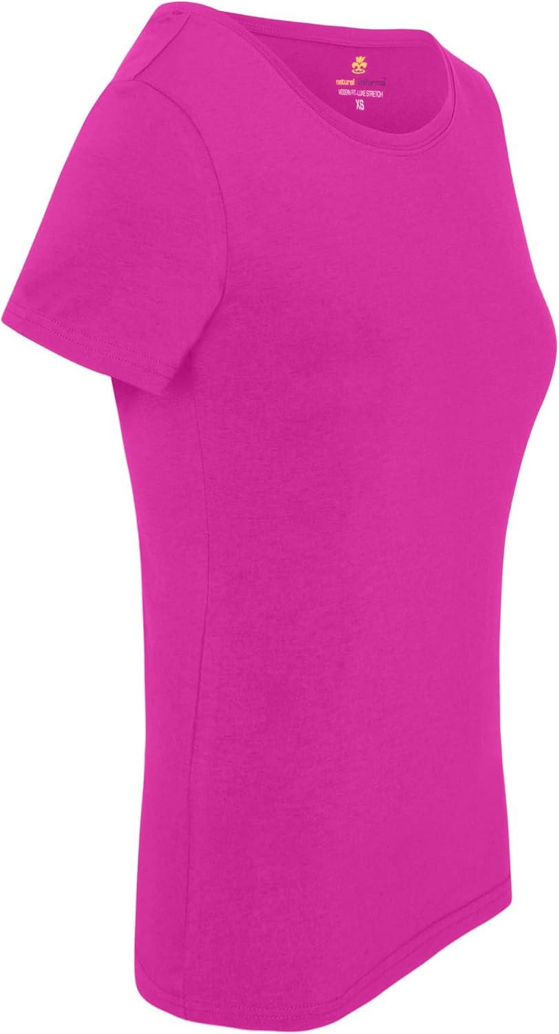 imageNatural Uniforms Womens Short Sleeve Underscrub TShirt Cotton Blend Scrub Base Layer for Nurses amp Medical ProfessionalsHot Pink