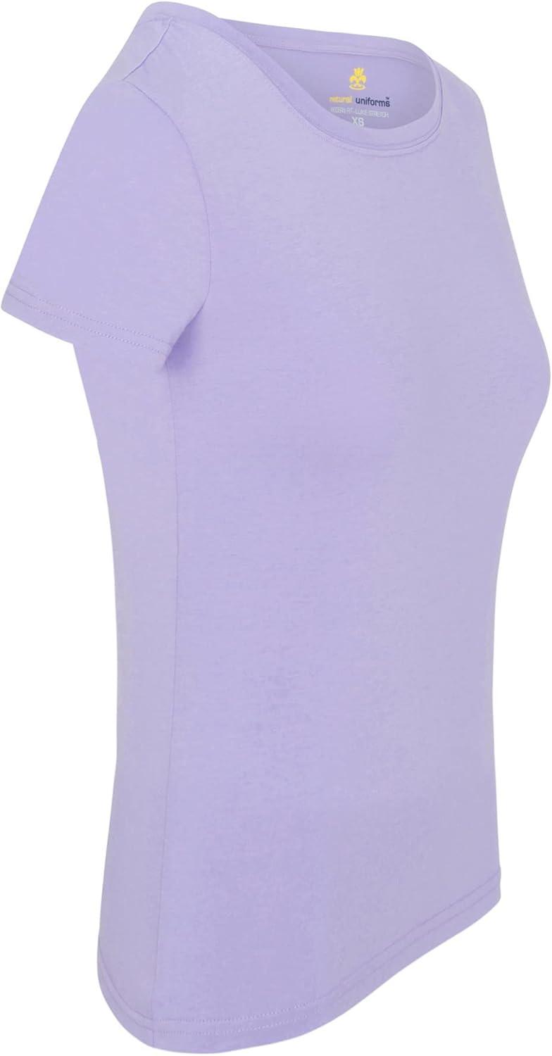 imageNatural Uniforms Womens Short Sleeve Underscrub TShirt Cotton Blend Scrub Base Layer for Nurses amp Medical ProfessionalsLavender