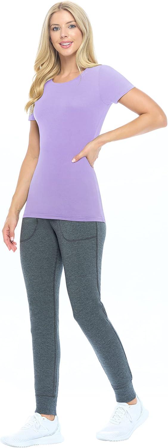 imageNatural Uniforms Womens Short Sleeve Underscrub TShirt Cotton Blend Scrub Base Layer for Nurses amp Medical ProfessionalsLavender