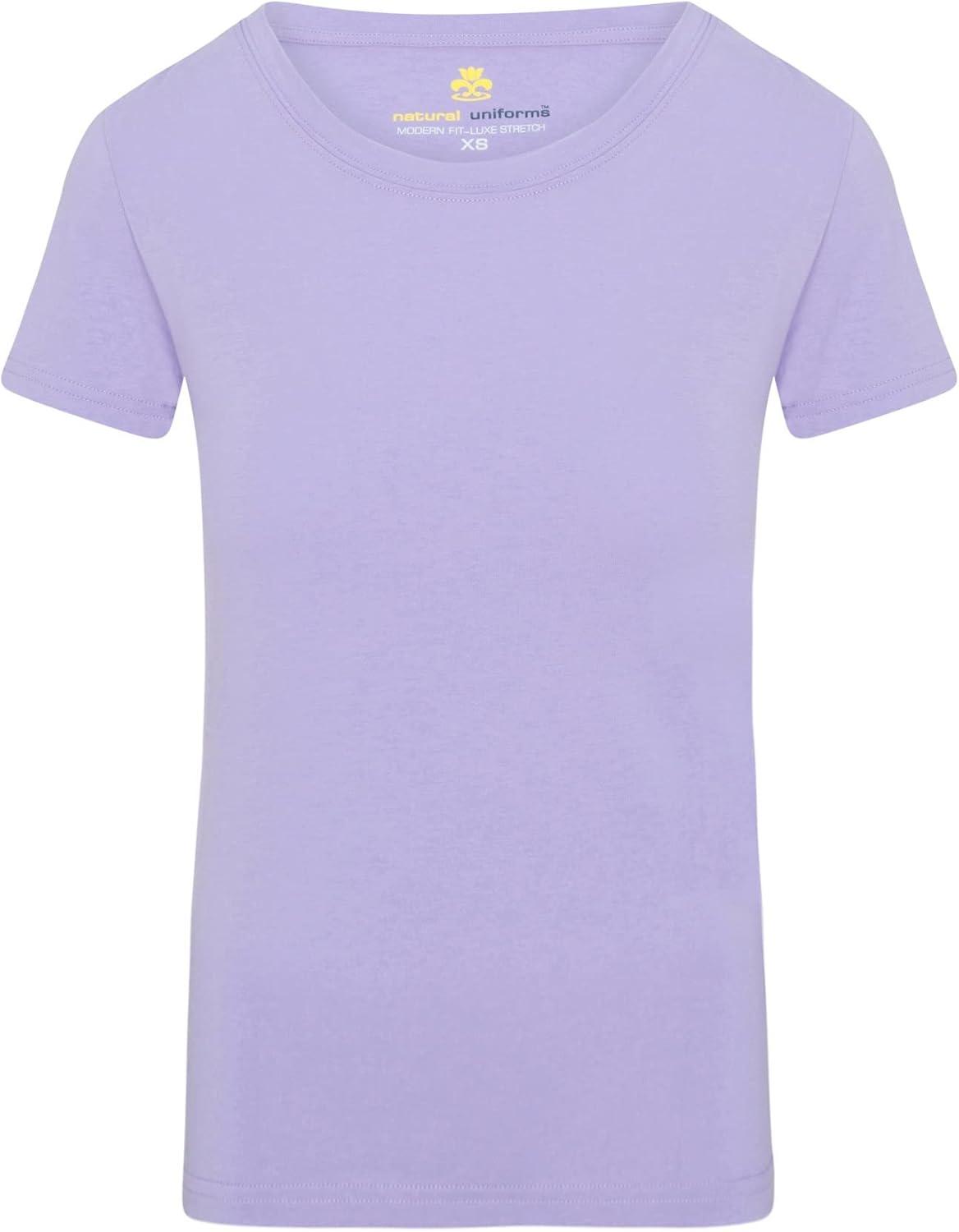 imageNatural Uniforms Womens Short Sleeve Underscrub TShirt Cotton Blend Scrub Base Layer for Nurses amp Medical ProfessionalsLavender