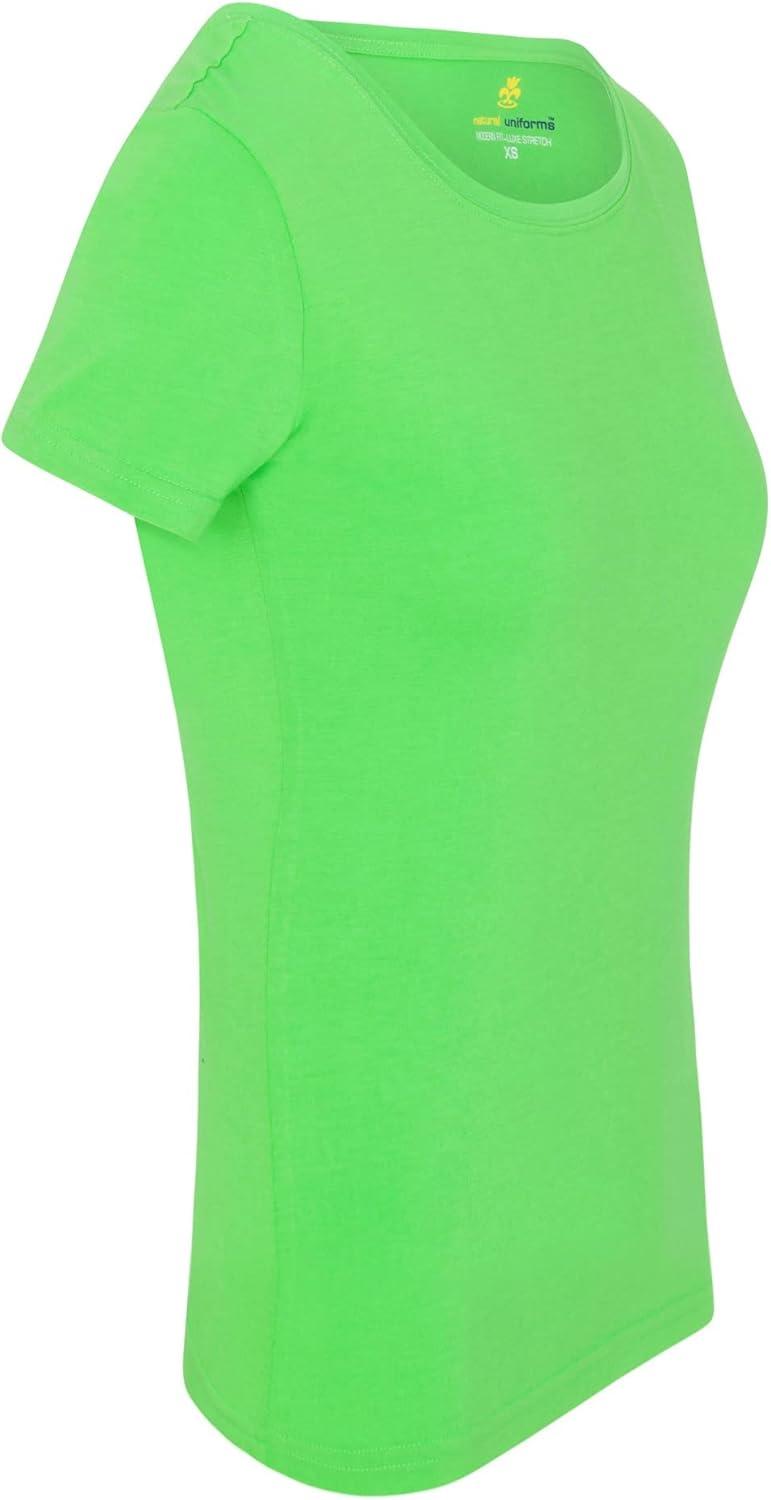 imageNatural Uniforms Womens Short Sleeve Underscrub TShirt Cotton Blend Scrub Base Layer for Nurses amp Medical ProfessionalsLime Green
