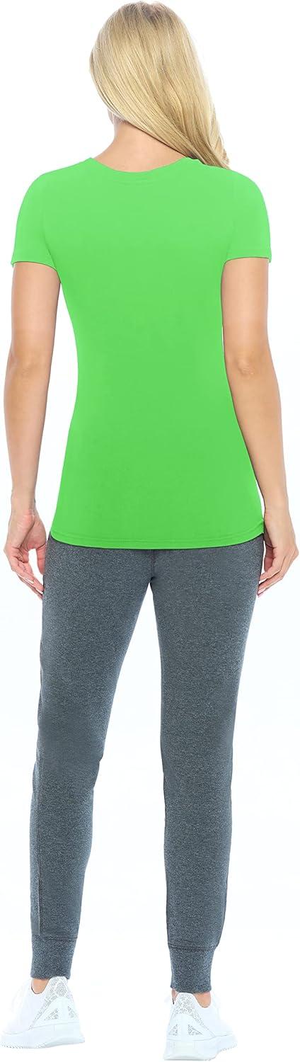 imageNatural Uniforms Womens Short Sleeve Underscrub TShirt Cotton Blend Scrub Base Layer for Nurses amp Medical ProfessionalsLime Green