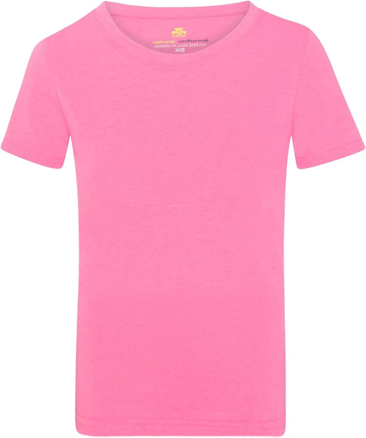 imageNatural Uniforms Womens Short Sleeve Underscrub TShirt Cotton Blend Scrub Base Layer for Nurses amp Medical ProfessionalsNeon Pink
