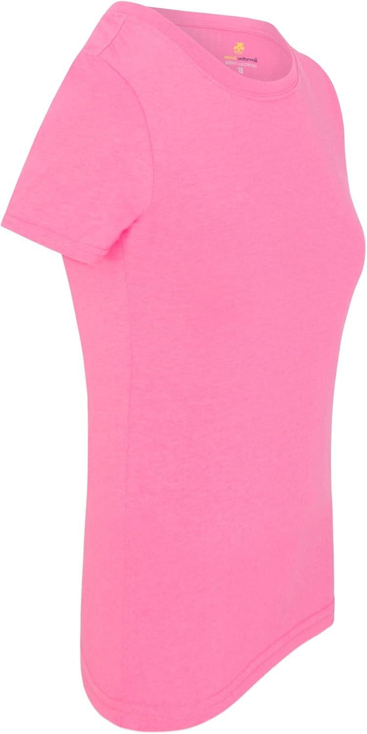 imageNatural Uniforms Womens Short Sleeve Underscrub TShirt Cotton Blend Scrub Base Layer for Nurses amp Medical ProfessionalsNeon Pink