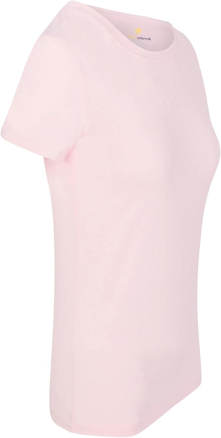 imageNatural Uniforms Womens Short Sleeve Underscrub TShirt Cotton Blend Scrub Base Layer for Nurses amp Medical ProfessionalsPink
