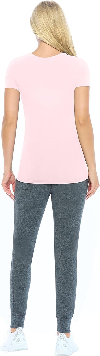 imageNatural Uniforms Womens Short Sleeve Underscrub TShirt Cotton Blend Scrub Base Layer for Nurses amp Medical ProfessionalsPink