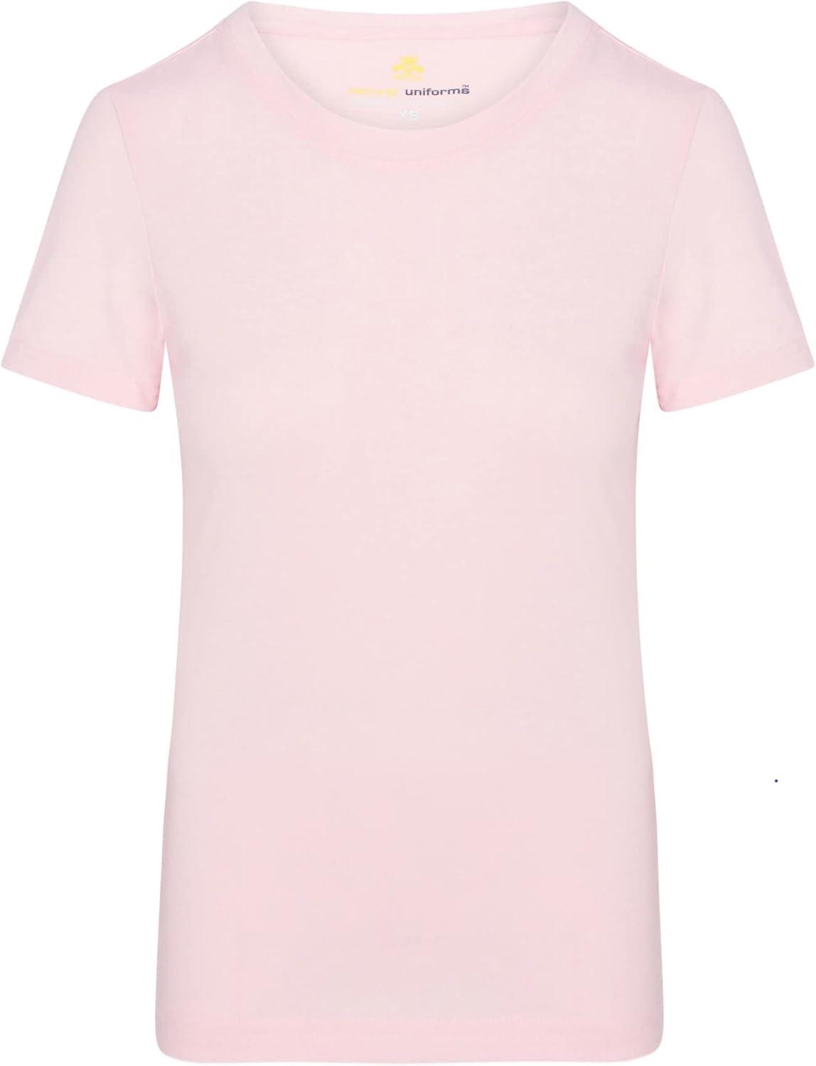 imageNatural Uniforms Womens Short Sleeve Underscrub TShirt Cotton Blend Scrub Base Layer for Nurses amp Medical ProfessionalsPink