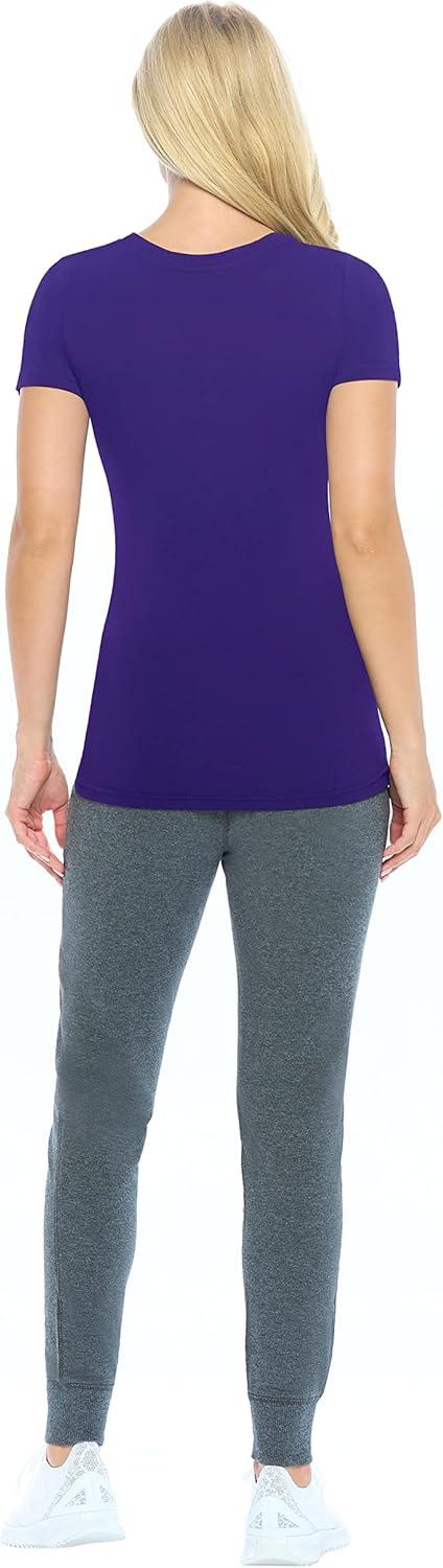 imageNatural Uniforms Womens Short Sleeve Underscrub TShirt Cotton Blend Scrub Base Layer for Nurses amp Medical ProfessionalsPurple