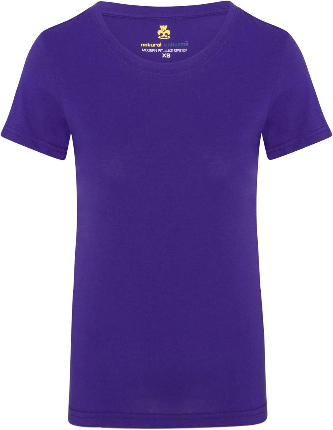 imageNatural Uniforms Womens Short Sleeve Underscrub TShirt Cotton Blend Scrub Base Layer for Nurses amp Medical ProfessionalsPurple
