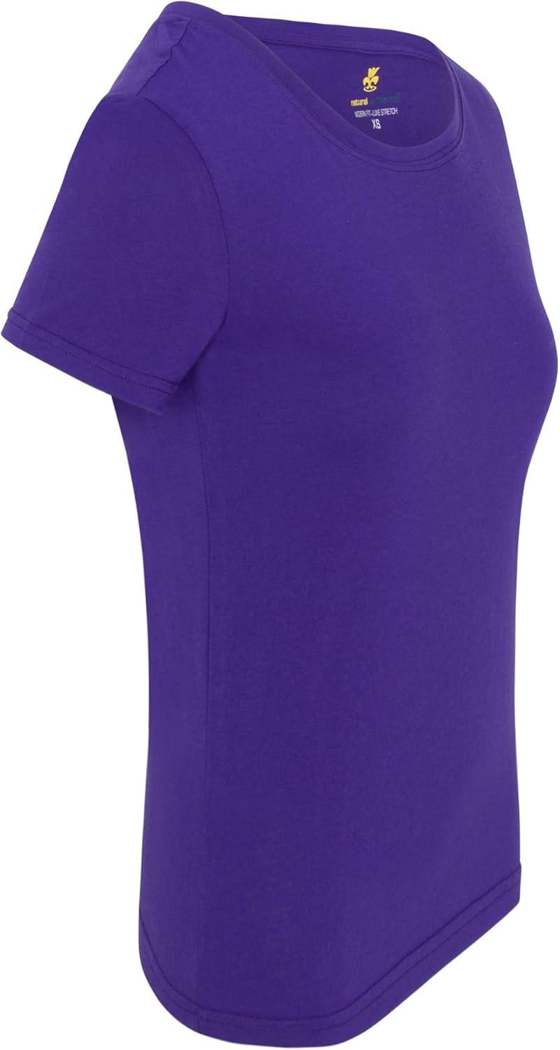 imageNatural Uniforms Womens Short Sleeve Underscrub TShirt Cotton Blend Scrub Base Layer for Nurses amp Medical ProfessionalsPurple