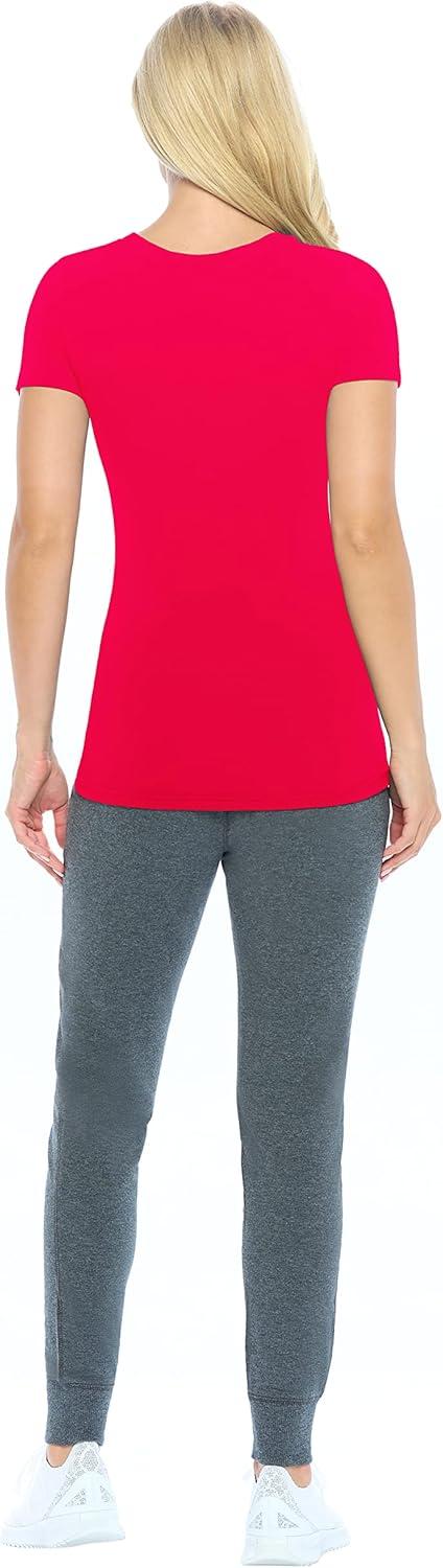 imageNatural Uniforms Womens Short Sleeve Underscrub TShirt Cotton Blend Scrub Base Layer for Nurses amp Medical ProfessionalsRed