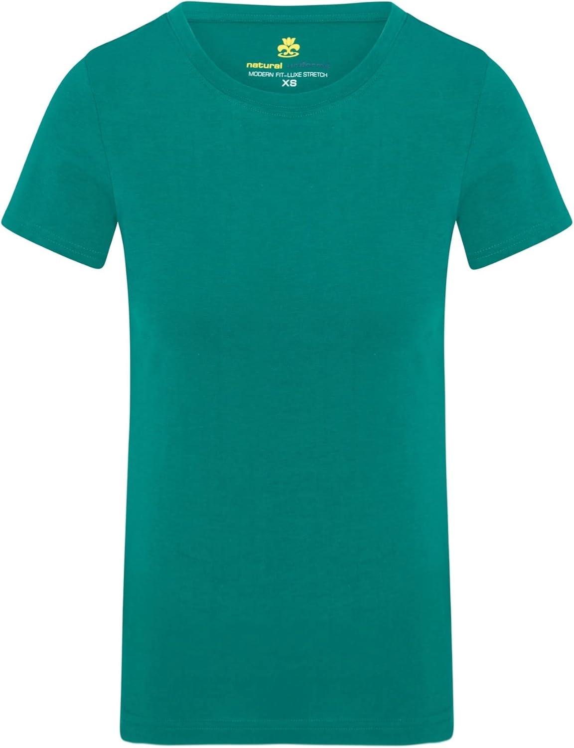 imageNatural Uniforms Womens Short Sleeve Underscrub TShirt Cotton Blend Scrub Base Layer for Nurses amp Medical ProfessionalsTrue Hunter Green