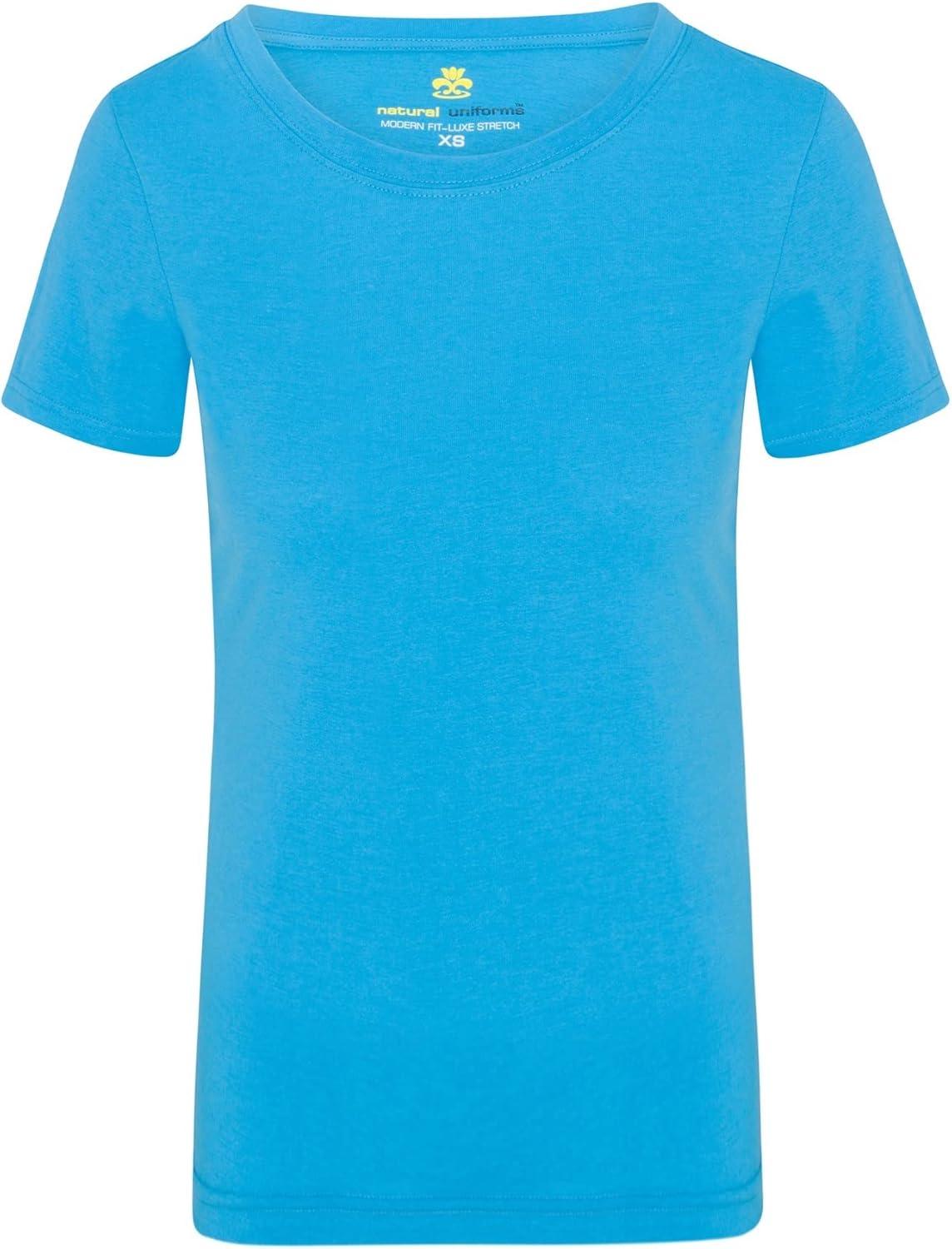 imageNatural Uniforms Womens Short Sleeve Underscrub TShirt Cotton Blend Scrub Base Layer for Nurses amp Medical ProfessionalsWater Blue