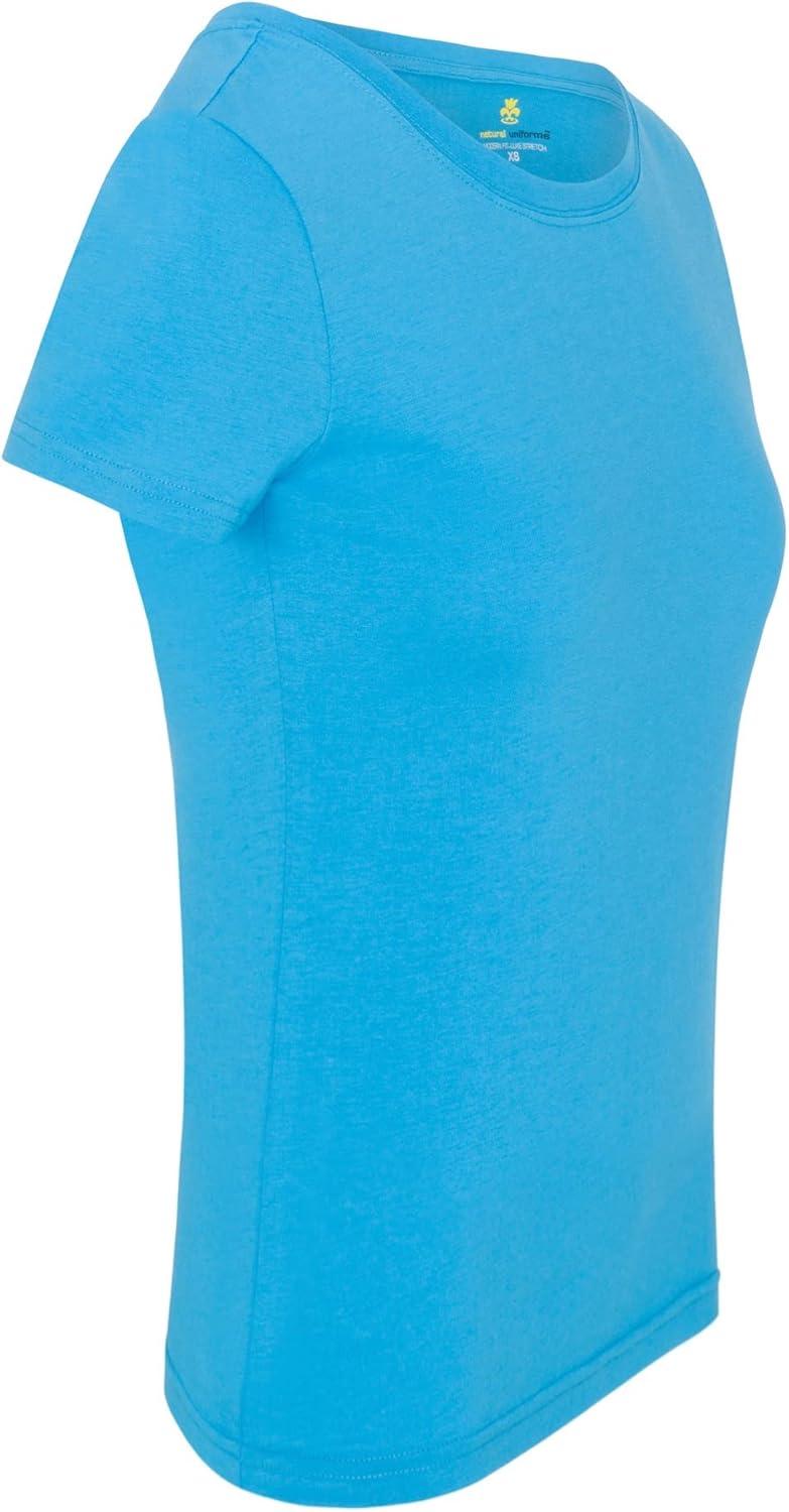 imageNatural Uniforms Womens Short Sleeve Underscrub TShirt Cotton Blend Scrub Base Layer for Nurses amp Medical ProfessionalsWater Blue