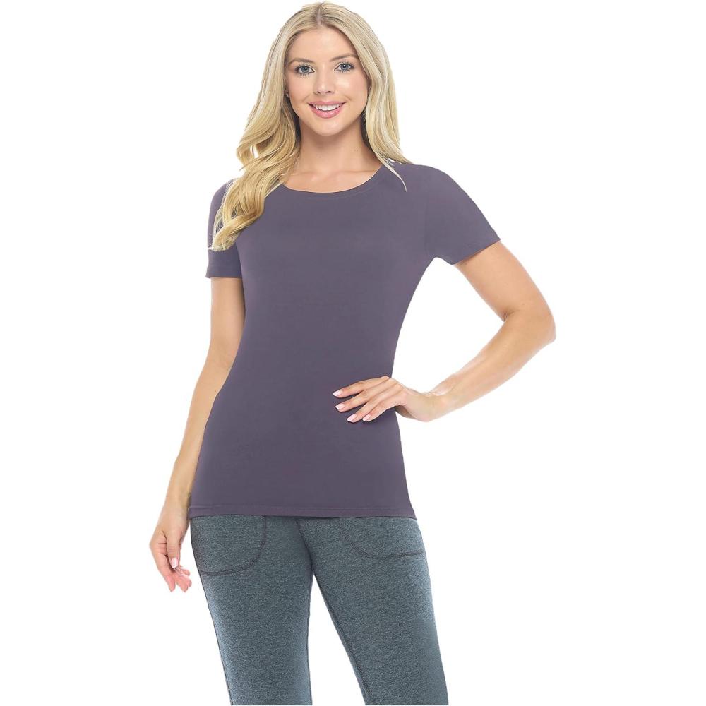 imageNatural Uniforms Womens Short Sleeve Underscrub TShirt Cotton Blend Scrub Base Layer for Nurses amp Medical ProfessionalsCharcoal
