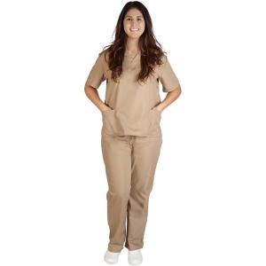 M&M Scrubs Women’s Scrub Set Medical Scrub Top and Pants(Khaki)