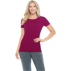Natural Uniforms Women’s Short Sleeve Underscrub T-Shirt – Cotton Blend Scrub Base Layer for Nurses & Medical Professionals(Burgundy)
