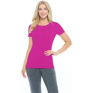 Natural Uniforms Women’s Short Sleeve Underscrub T-Shirt – Cotton Blend Scrub Base Layer for Nurses & Medical Professionals(Hot Pink)